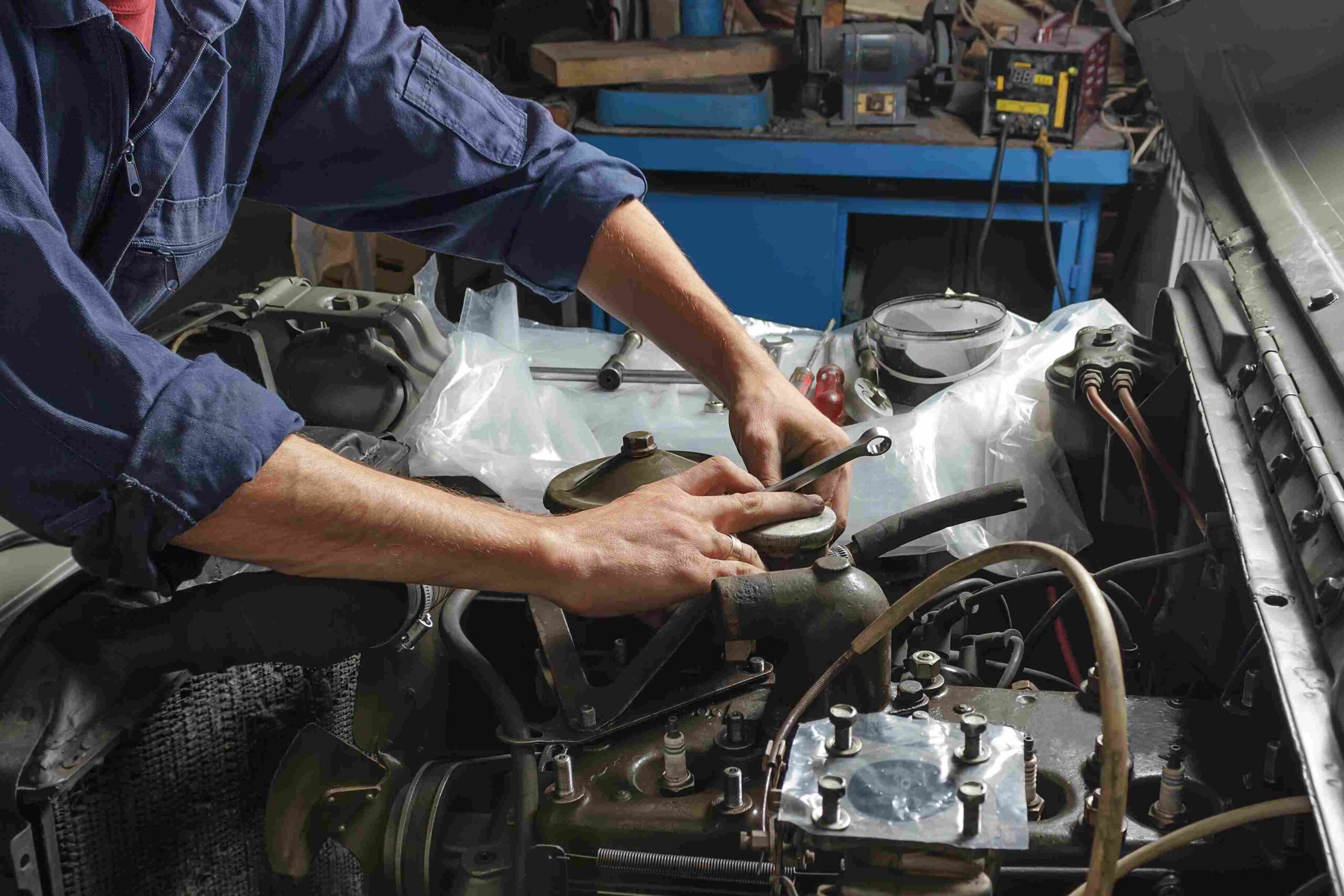  mechanic notices something while he is carrying out the work